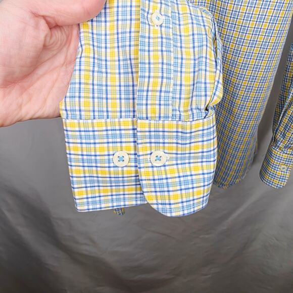 Peter Millar Button Front Men's Plaid Long Sleeve 100% Cotton Shirt Size Large - Picture 6 of 9